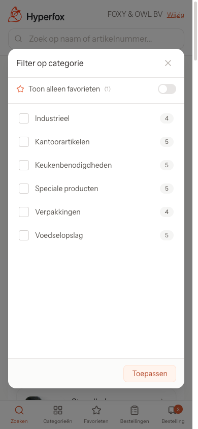 Mobiele categorieën